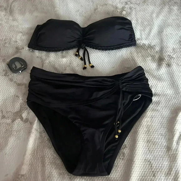 Bleu Rod Beattie Glam Stand Braided Bandeau Bikini Top & High Waisted Bottom - Picture 8 of 12